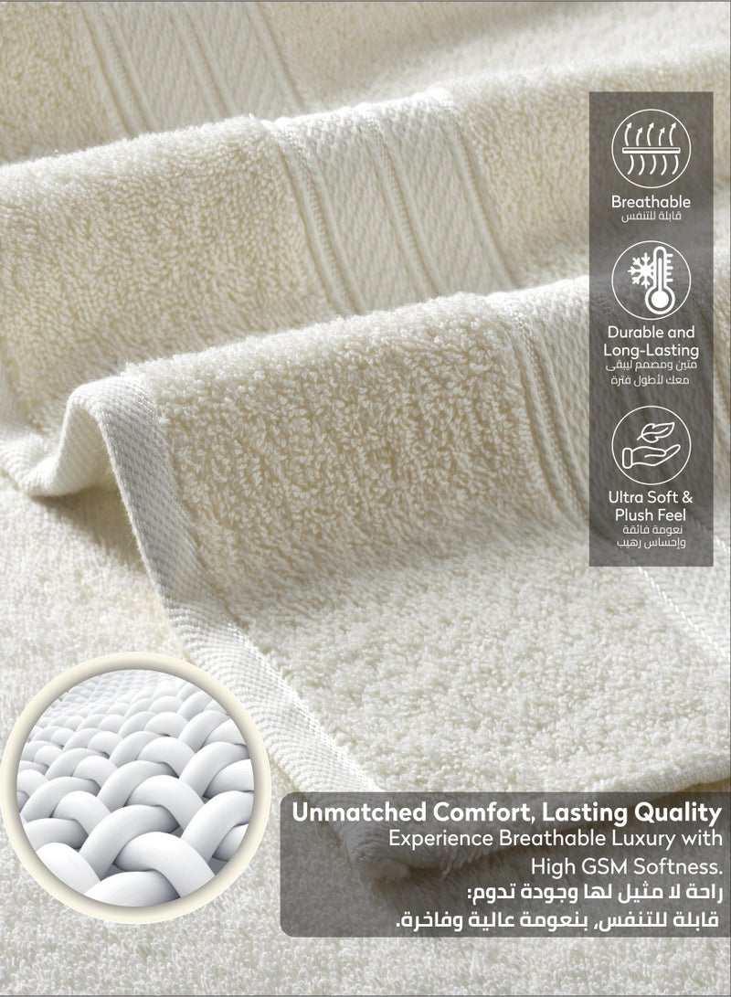 Donetella Premium 100 % Combed Cotton 1-Pcs Bath Towel(70 X 140 CM) 600 GSM Large Towel, Highly Absorbent, Quick Dry,Best Towel for Bathroom, Spa And Hotel,Ivory  - Image 5