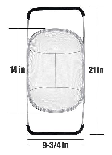 DOPMEP Fine Mesh Colander Over The Sink 6 Quart Stainless Steel Strainer Basket Expandable Rubber Grip Handles Strain Drain Rinse Fruits Vegetables - Image 3