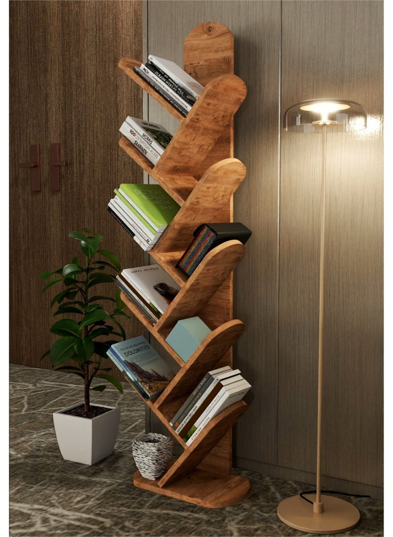 إيه جي دي رف كتب خشبي على شكل شجرة، متعدد الطبقات، لغرفة المعيشة والمكتب والدراسة وغرفة النوم - Image 2