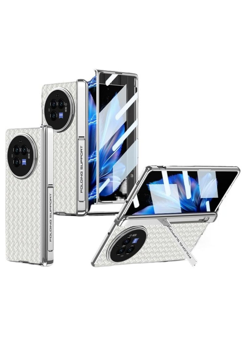 عام حالة متوافقة مع فيفو س أضعاف 3 حالة الهاتف ، شاشة قابلة للطي المغناطيسي شفط كامل قذيفة فيلم قوس المنسوجة حالة جلدية ، المغناطيسي المفصلي فانتوم الجلد ، قذيفة متكاملة - Image 1