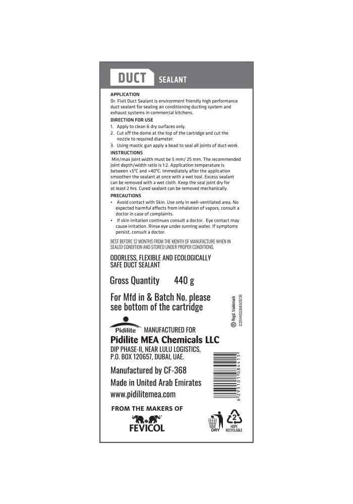 Dr. Fixit Duct Sealant - 440 gm, Grey | Ideal for Sealing HVAC Ducts, Air Vents, and Duct Joints - Image 2