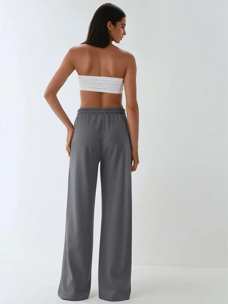 زوبعة طقم قطعتين سويت شيرت أساسي بلمسة مودال وبنطلون واسع الساق