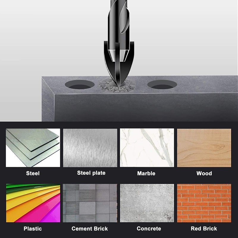 DKIBBITH 5 Pcs 9/16" Masonry Concrete Drill Bit Set for Tile Brick Glass Plastic Wood, Cross Tungsten Carbide Tip, Hex Shank, Work with Ceramic Porcelain Tile Wall Mirror Paver,9/16 Inch Drill Bits, 14mm - Image 3