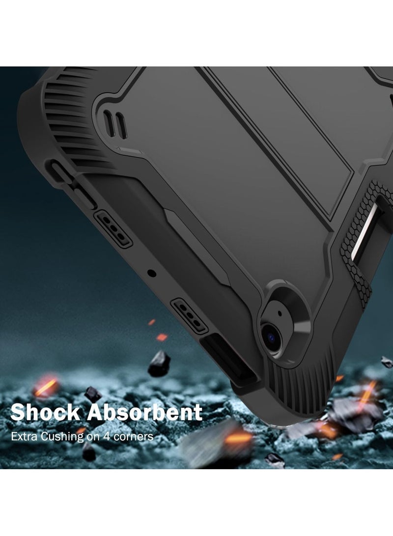 عام متوافق مع آي باد ميني الجيل 7 ( 2024 ) ، ثلاثة في واحد مزيج من صدمة واقية من السيليكون حالة الكمبيوتر اللوحي ، المدمج في آي باد ميني 7 حامل - Image 5