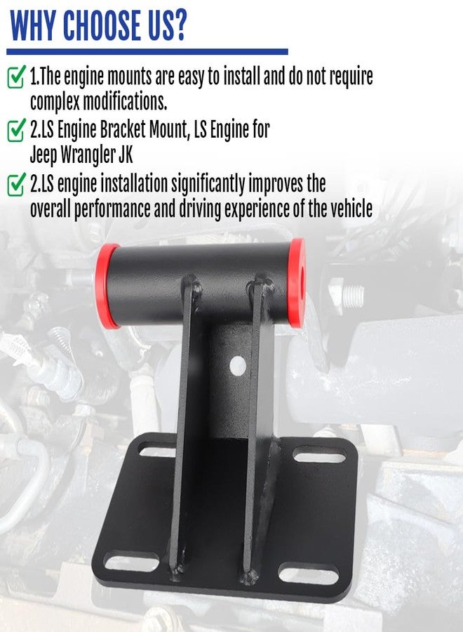 WIKIBB for 07-18 Jeep Wrangler JK Swap LS1 LSX LS2 LS3 Gen 3 Gen4 LS Engine Mounts Set - Image 4