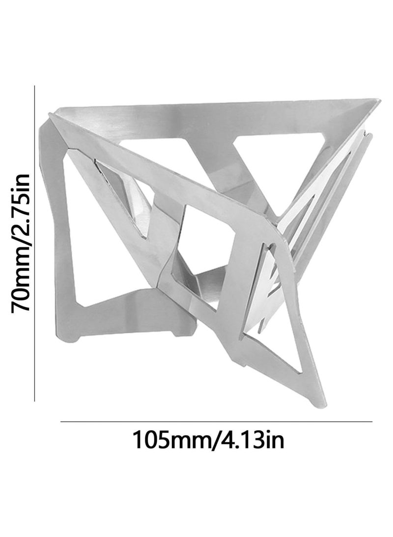 CMGTYYD. مخروط تنقيط القهوة غير القابل للصدأ - حامل تصفية مسحوق القهوة القابل للطي | إطار مجوف على شكل قمع قهوة بالتنقيط للمنزل - Image 5