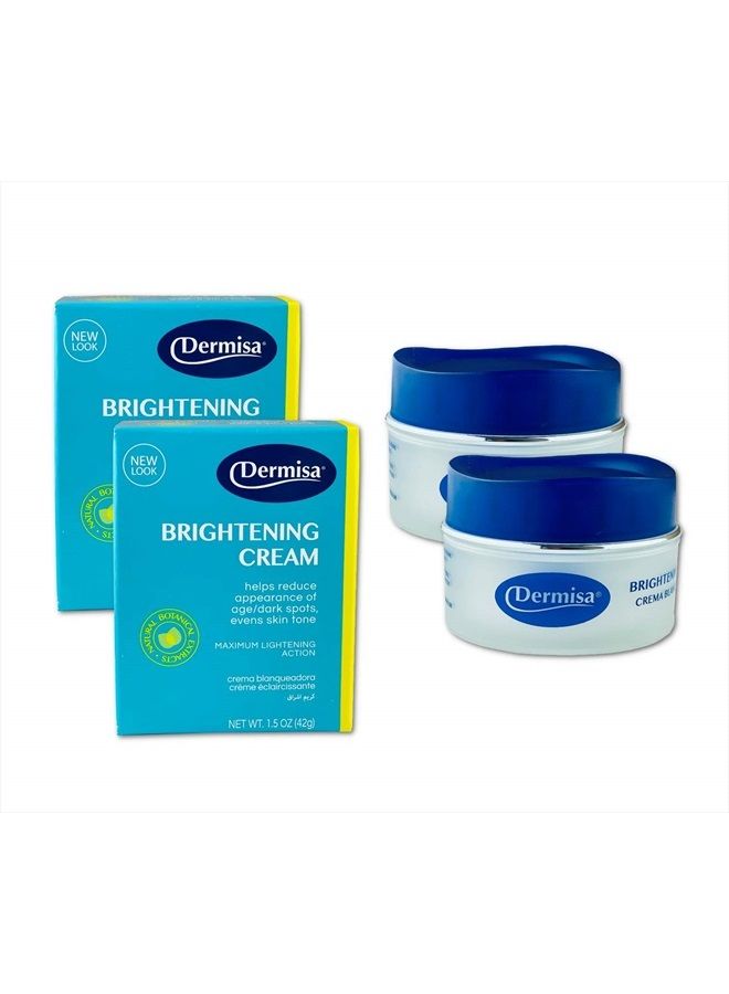 DERMISA كريم تفتيح مع 4 مستخلصات نباتية طبيعية | يساعد على تفتيح وترطيب البشرة | يحتوي على حمض كوجيك، مستخلص عرق السوس، أربوتين والتوت الهندي (أملا) | 1.5 أونصة | عبوة من 2 - Image 1