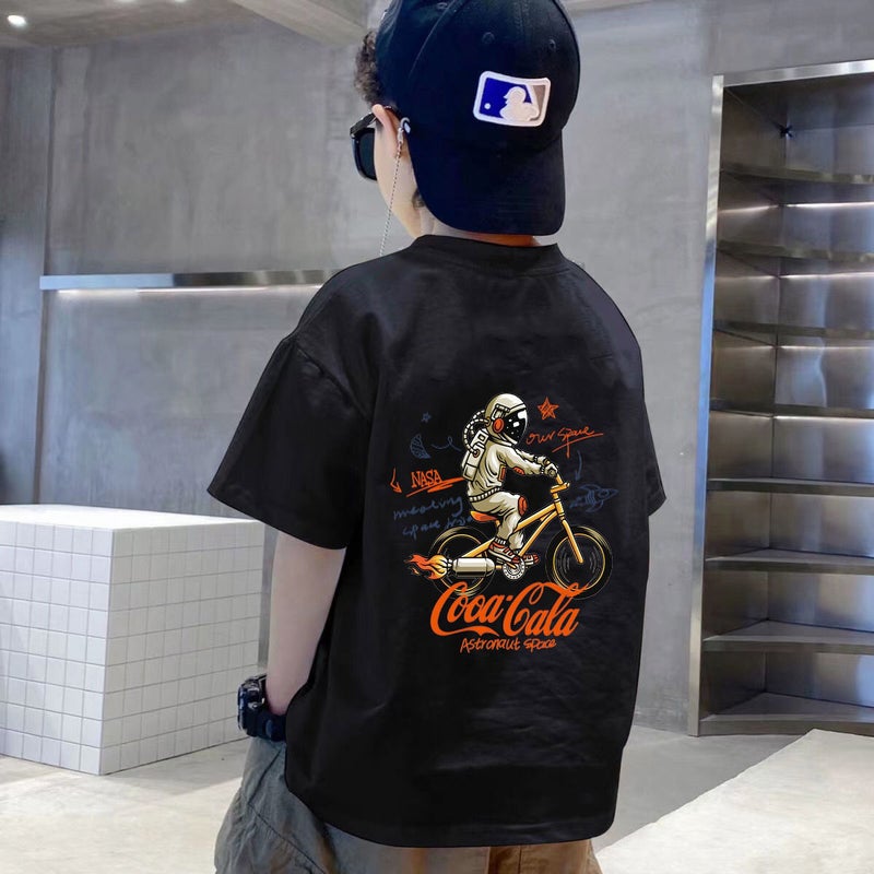Boys' Short-sleeved T-shirt 2023 New Style Summer Pure Cotton Mid-large Children's Boys' Children's Top Half-sleeved T-shirt Thin Trendy - Image 5
