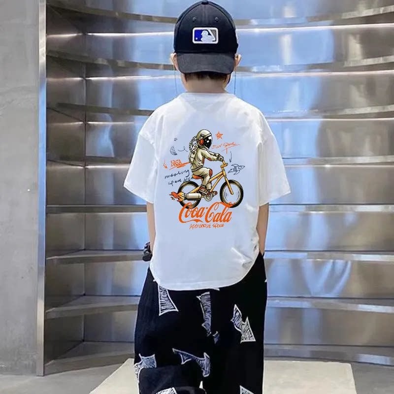 Boys' Short-sleeved T-shirt 2023 New Style Summer Pure Cotton Mid-large Children's Boys' Children's Top Half-sleeved T-shirt Thin Trendy - Image 4