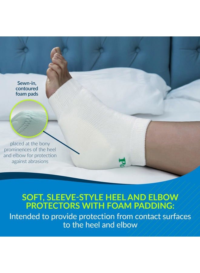 Posey TIDI 6224L Posey Heel and Elbow Protectors with Foam Pads ― Large ― White ― One Pair of Heel and Elbow Protectors for Protection Against Abrasions ― Home Healthcare ― Medical Supplies - Image 2