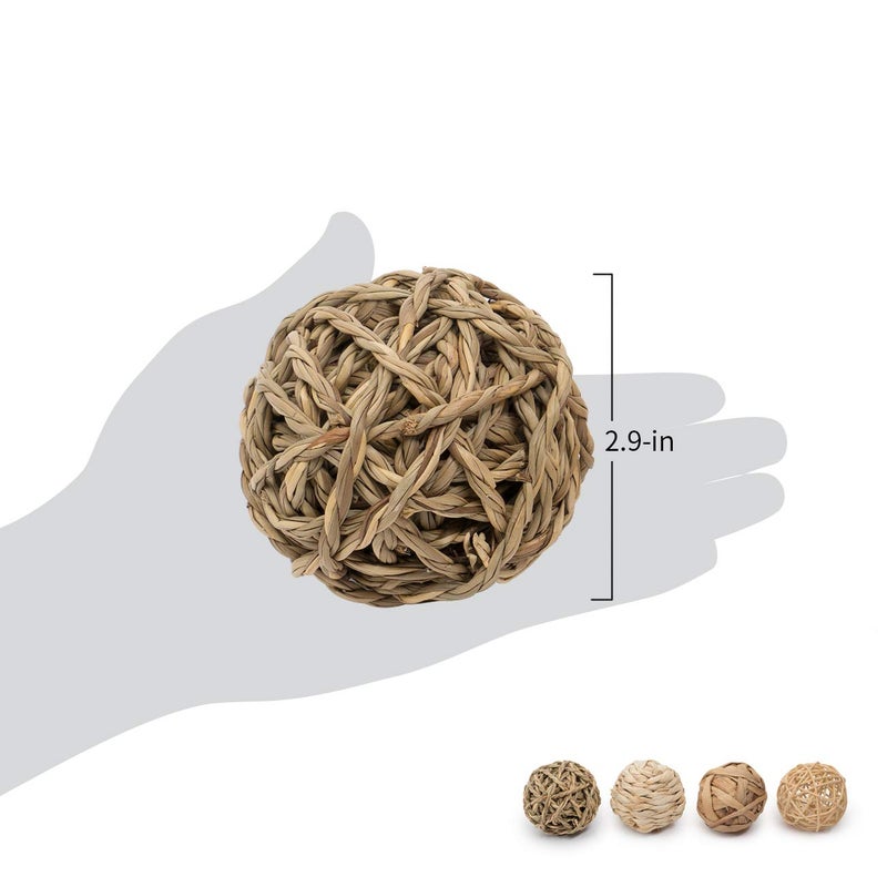 Niteangel Natural Chew Activity Toys Fun Safe Hay Grass Pet Balls for Chinchilla Guinea Pig Rats Rabbits Hamster Gerbil Degu Bunny and Other Small Animals - Image 5
