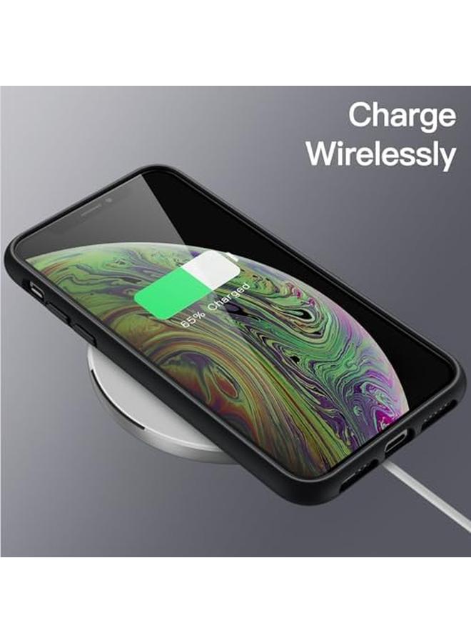 جي تيك جراب سيليكون لهاتف Iphone X Iphone Xs مقاس 5.8 بوصة جراب واقٍ كامل الجسم ناعم الملمس مقاوم للصدمات مع بطانة من الألياف الدقيقة باللون الأسود - Image 5