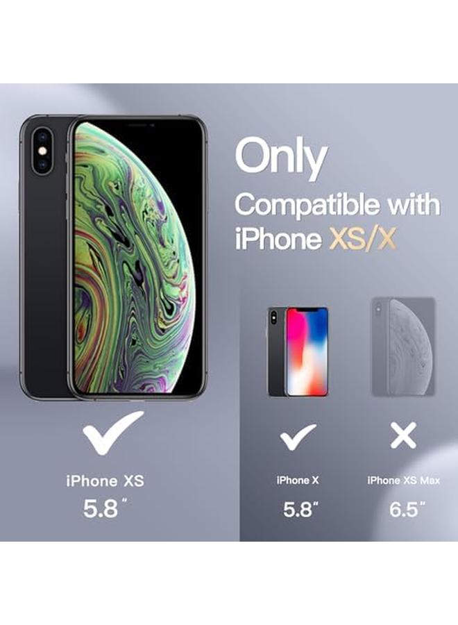 جي تيك جراب سيليكون لهاتف Iphone X Iphone Xs مقاس 5.8 بوصة جراب واقٍ كامل الجسم ناعم الملمس مقاوم للصدمات مع بطانة من الألياف الدقيقة باللون الأسود - Image 2