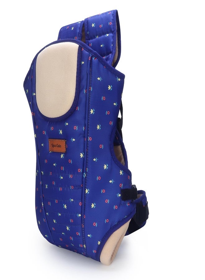 Laee Cute Baby Carrier Bag – Comfortable & Adjustable Front & Back Carry Infant Carrier for Newborns & Toddlers – Ergonomic & Breathable Fabric (Blue Floral) (Navy Blue) - Image 2