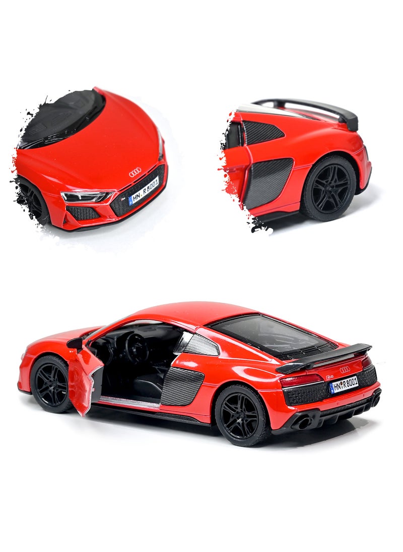 Kinsmart سيارة لعبة معدنية مصبوبة بمقياس 1:36 من Audi R8 كوبيه موديل 2020 مع إمكانية فتح الباب والسحب للخلف  - Image 5