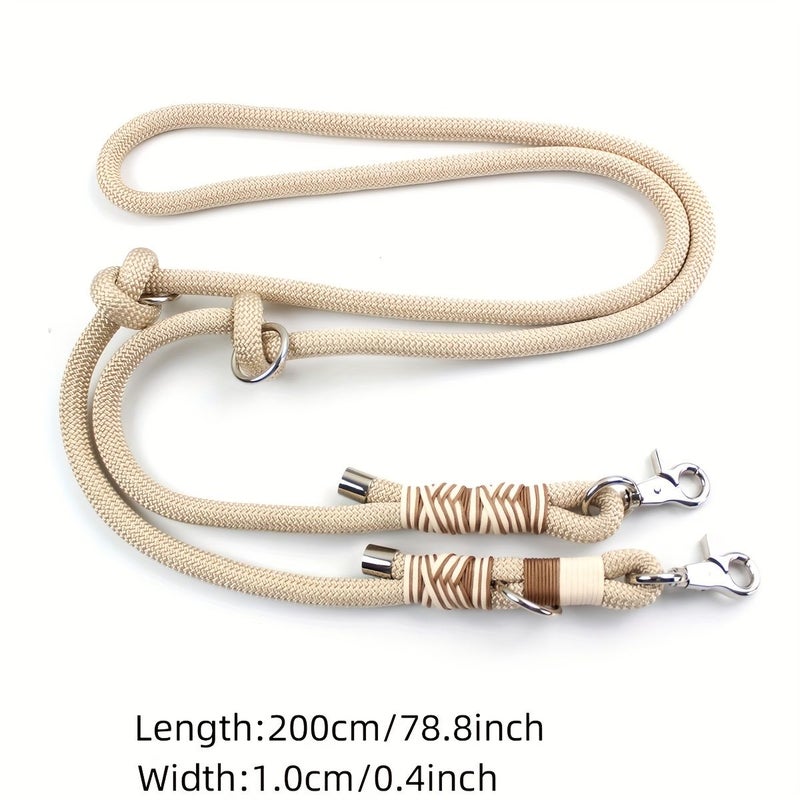 Hands Free Dual Dog Leash Red Nylon Adjustable Waist Belt Running Walking - Image 3