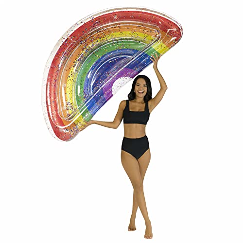 Poolcandy RideOn 72 in Classic Rainbow Giant Half Island Inflatable Pool Float 1 Each - Image 1