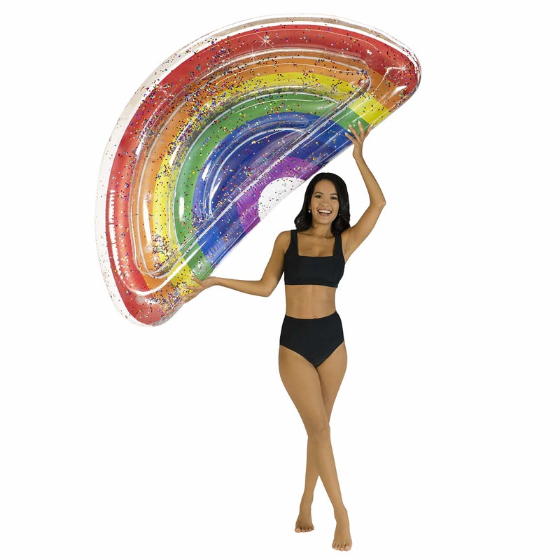 Poolcandy RideOn 72 in Classic Rainbow Giant Half Island Inflatable Pool Float 1 Each - Image 2