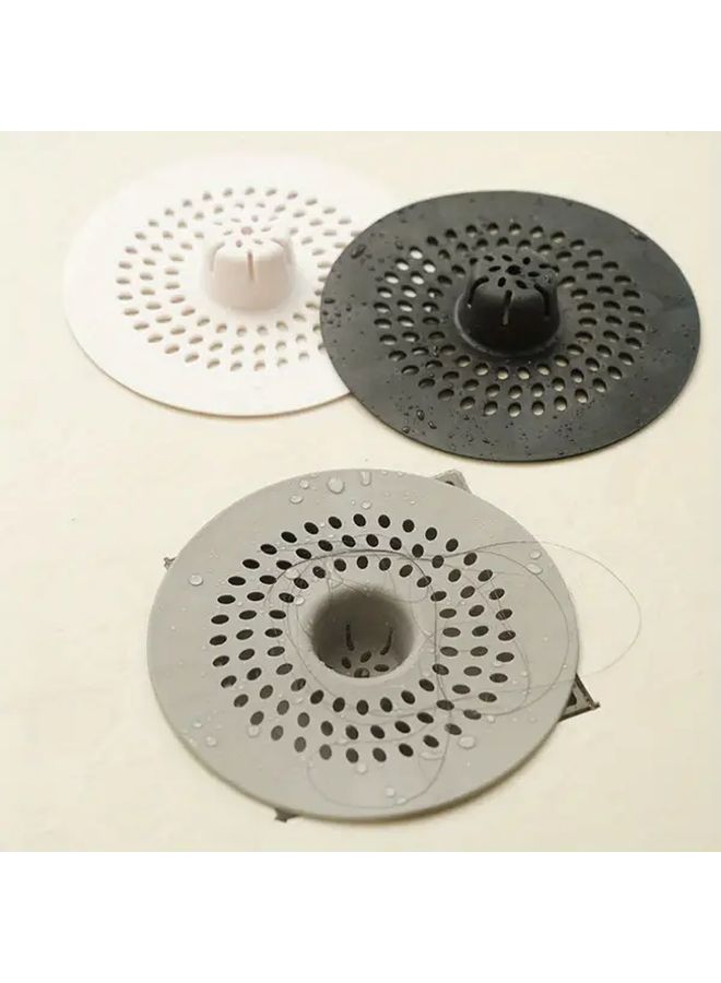 Grey Silicone Drain Filter for Shower Kitchen Sink Round Design with Drain Hole Easy Installation Hair Trap 4 Seasons Use - Image 2