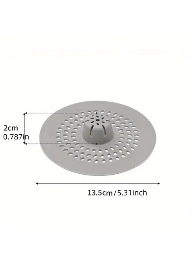 Grey Silicone Drain Filter for Shower Kitchen Sink Round Design with Drain Hole Easy Installation Hair Trap 4 Seasons Use - Image 3