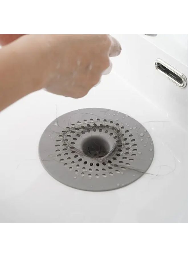 Grey Silicone Drain Filter for Shower Kitchen Sink Round Design with Drain Hole Easy Installation Hair Trap 4 Seasons Use - Image 5