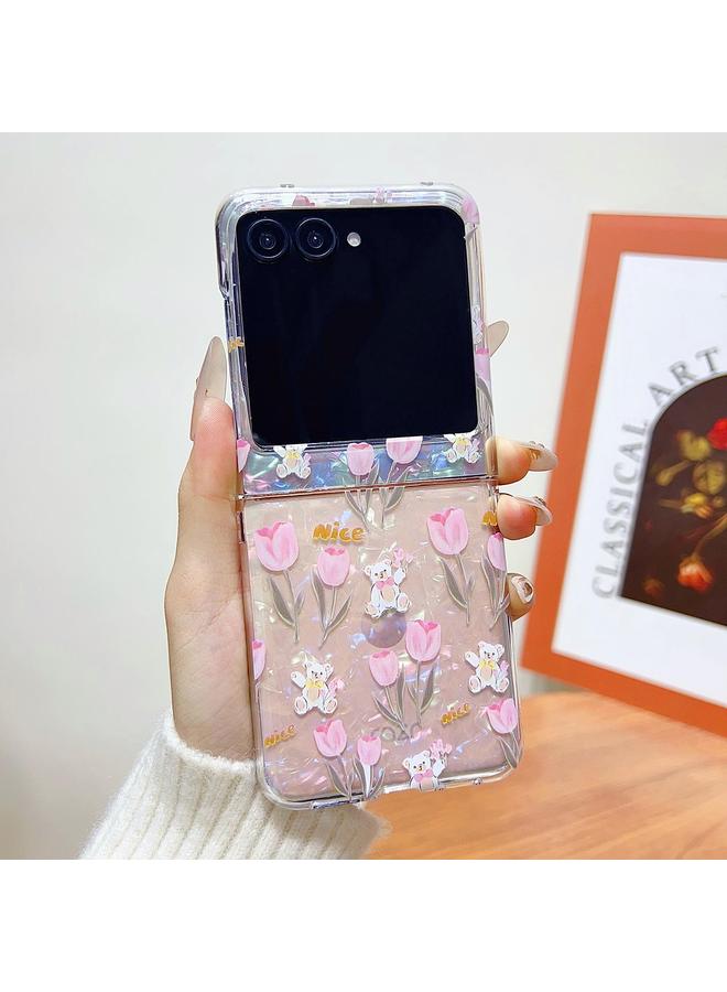 S-TOP Case For Motorola Razr 50 Shell Texture Flower Pattern Protective Phone Case - Image 2