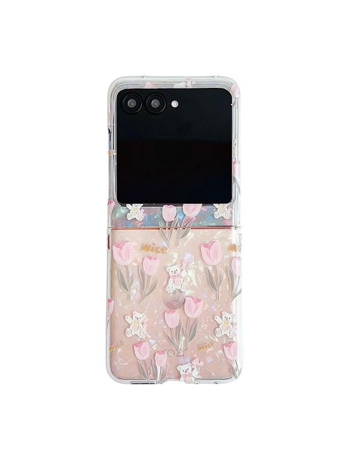 S-TOP Case For Motorola Razr 50 Shell Texture Flower Pattern Protective Phone Case - Image 1
