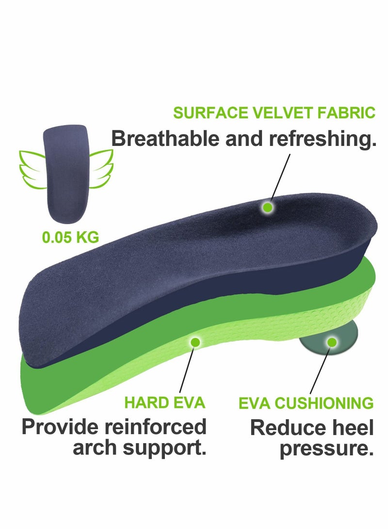 KASTWAVE Plantar Fasciitis Arch Support Insoles for Men and Women, 3/4 Length Hard Orthotics Shoe Inserts with Deep Heel Cup for Flat FeetRelieve Foot, Arch and Heel Spur Pain - Image 3