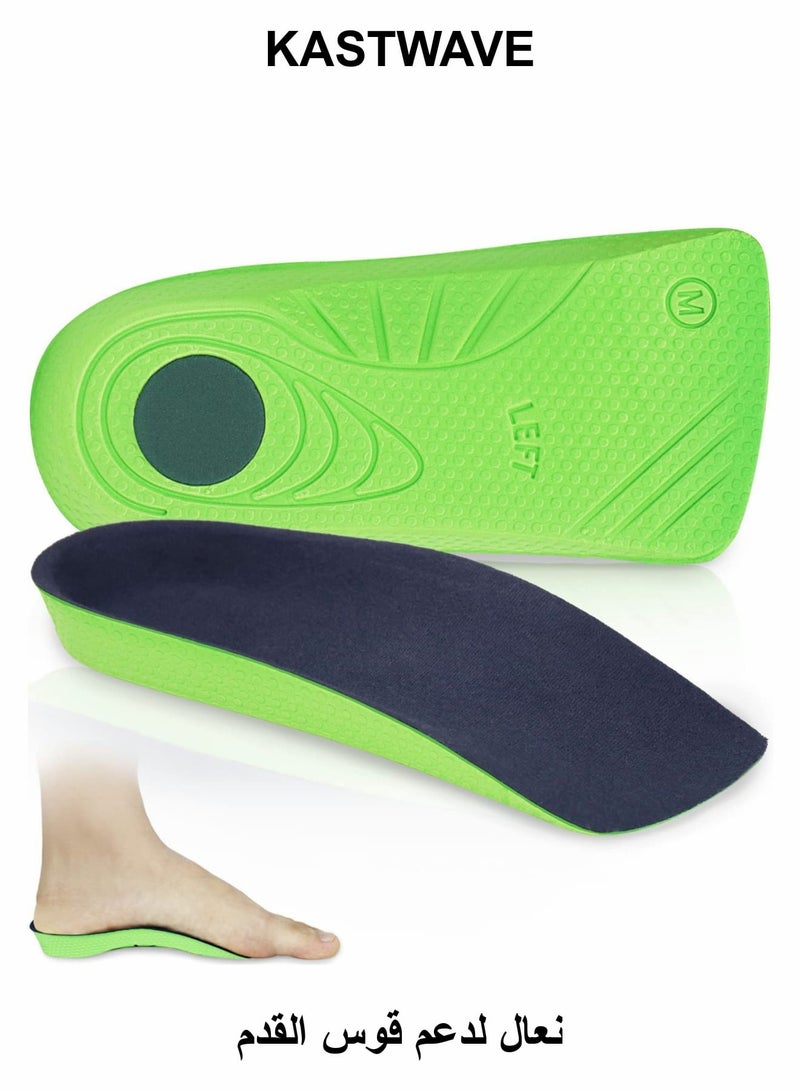 KASTWAVE Plantar Fasciitis Arch Support Insoles for Men and Women, 3/4 Length Hard Orthotics Shoe Inserts with Deep Heel Cup for Flat FeetRelieve Foot, Arch and Heel Spur Pain - Image 1