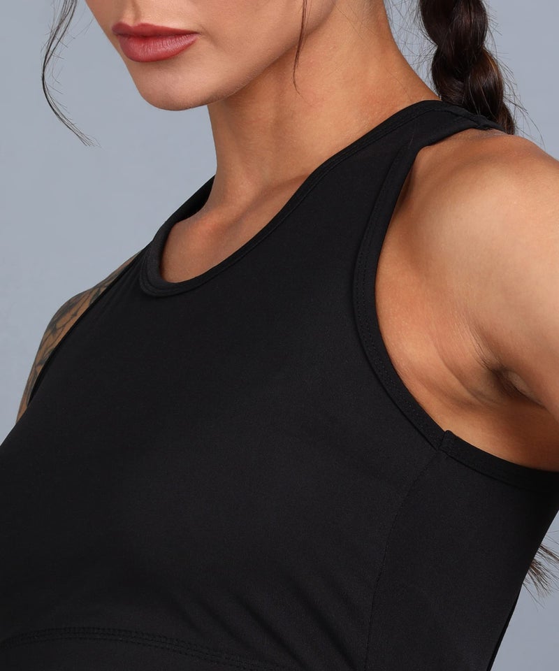 Rock Paper Scissors Women's Polyester Non-Padded Wire Free Sports Bra (ONSWG-SPORTSBRA-CROSS-BLACK-4XL_Black_4XL) - Image 5