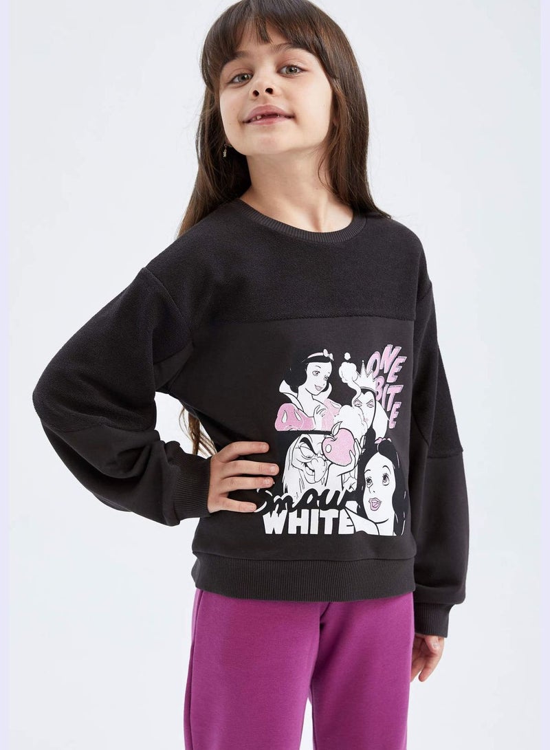 DeFacto Girl Disney Princess Licenced Relax Fit Crew Neck Long Sleeve Knitted Sweatshirt  - Image 1