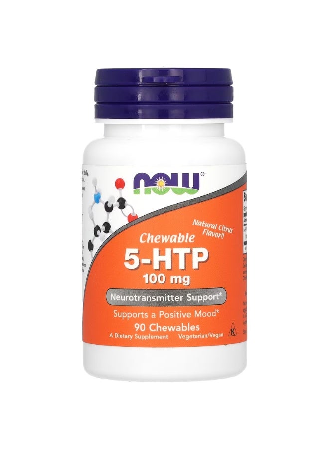 ناو 5-HTP ، حمضيات طبيعية ، 100 ملجم ، 90 قرصًا للمضغ - Image 1