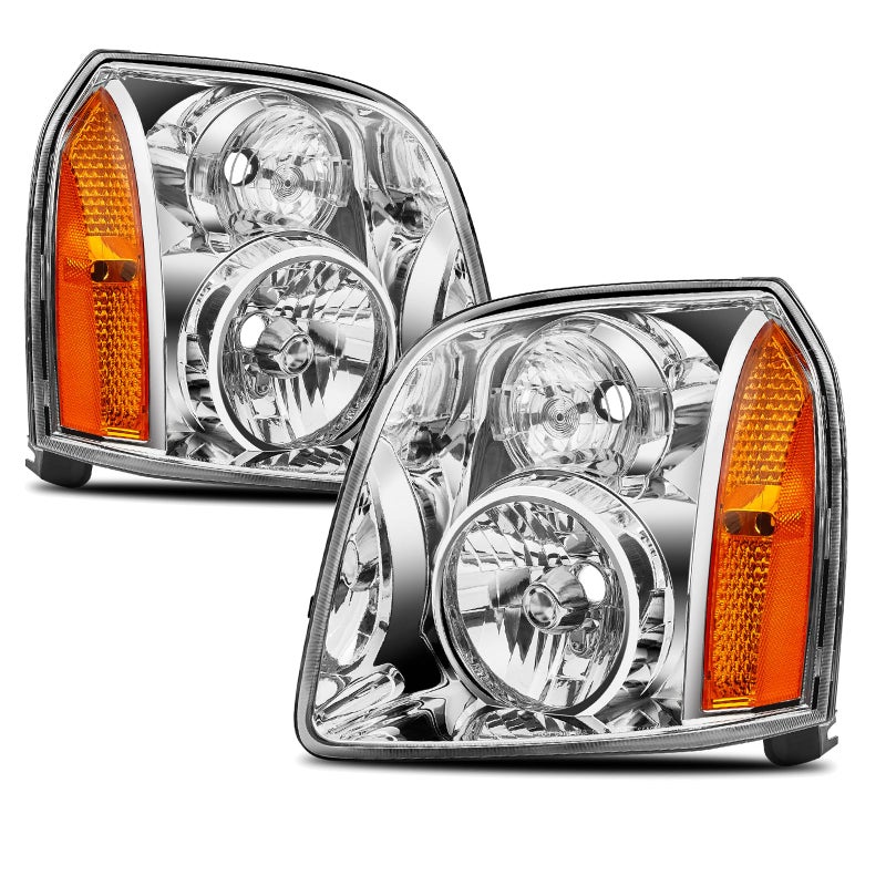 مجموعة مصابيح أمامية لسيارة GMC Yukon 2007 2008 2009 2010 2011 2012 2013 2014 و Yukon XL 1500 2500 مصابيح هالوجين بتصميم المصنع للجانب الأيمن والأيسر