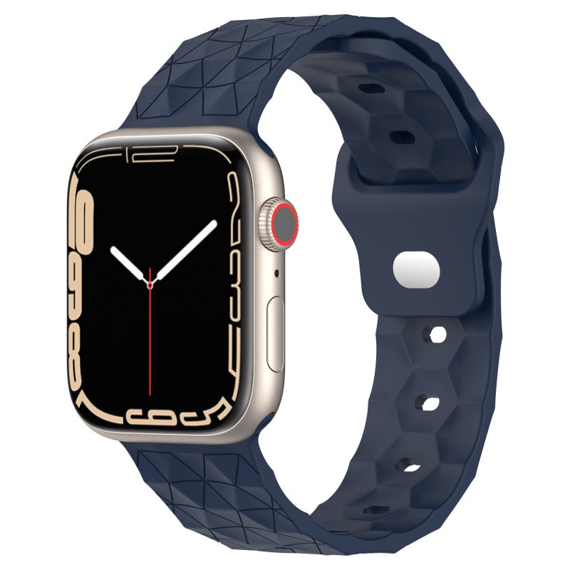 erorex Football Texture Silicone Watch Band For Apple Watch 42Mm(Midnight Blue) - Image 1
