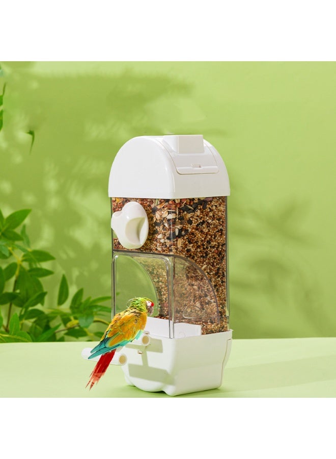 Automatic Bird Feeder, No-Mess 800ml Parrot & Canary Feeder with Seed Tray, Cage Accessories for Pet Parrots, Canaries, Pigeons, Budgies - Image 1