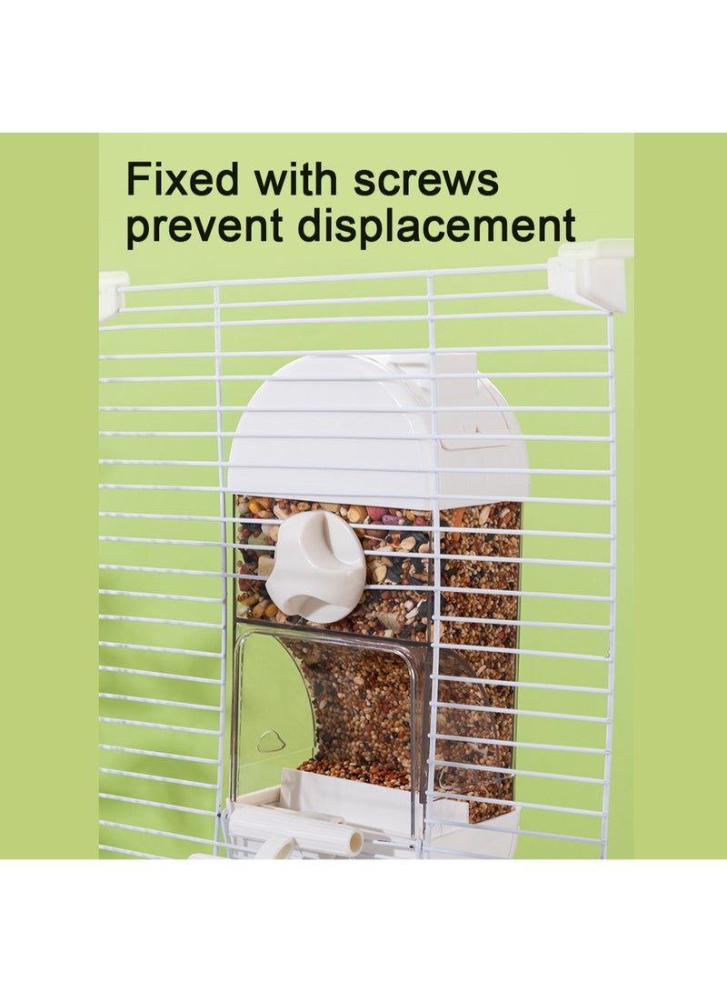 Automatic Bird Feeder, No-Mess 800ml Parrot & Canary Feeder with Seed Tray, Cage Accessories for Pet Parrots, Canaries, Pigeons, Budgies - Image 3