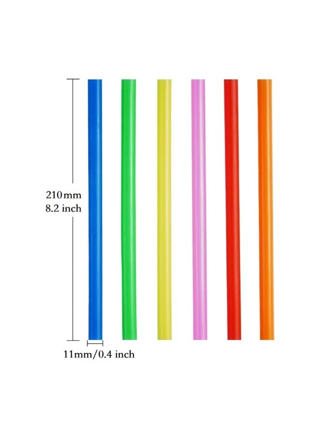 Duravel 11MM 100Pcs  Multi Colors Jumbo Smoothie Straws, Disposable Plastic Drinking Straws for Bubble Tea, Milkshakes and Juice, Individually Wrapped - Image 2