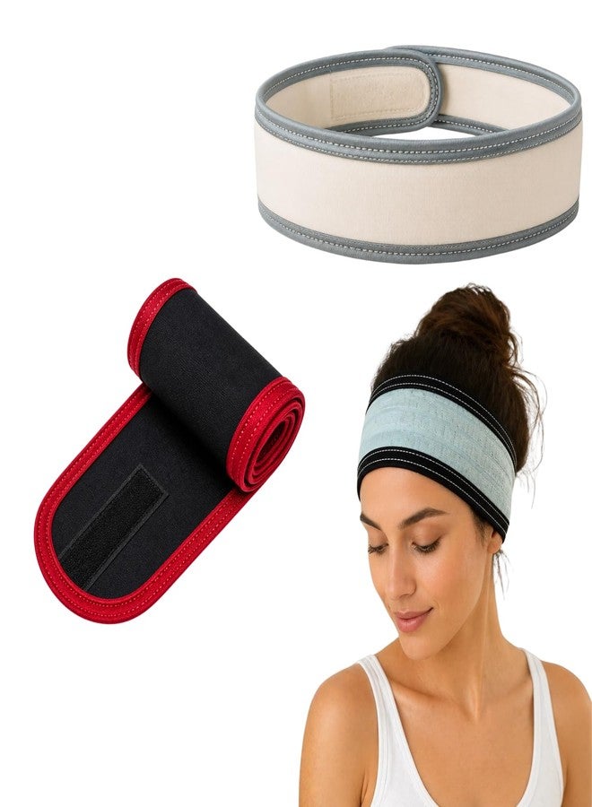 Onward 1 Pcs Spa Facial Headband for Women & Men | Soft Polycotton Makeup Hair Band for Face Wash, Skincare, Shower & Spa | Adjustable Stretchable Terry Cloth Head Wrap with Velcro | Reusable Non-Slip (Multicolor) (1 Pcs Headband) - Image 1