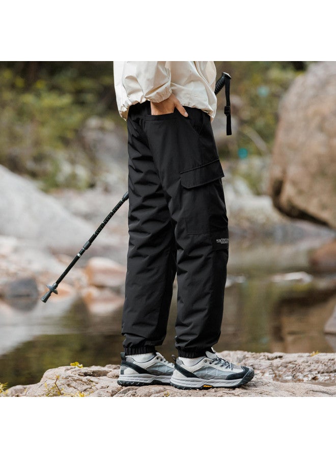 YaYa Duck Down Outdoor Hiking Loose Workwear Mountain Style Casual Warm Men's Cuffed Down Pants - Image 3