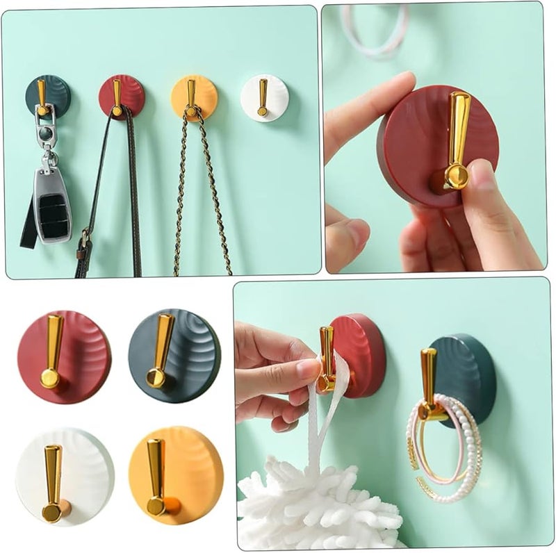 4Pcs Punch Hooks Wall Hangers for Keys Coats Scarves No Damage Household Organizer Random Colors - Image 5