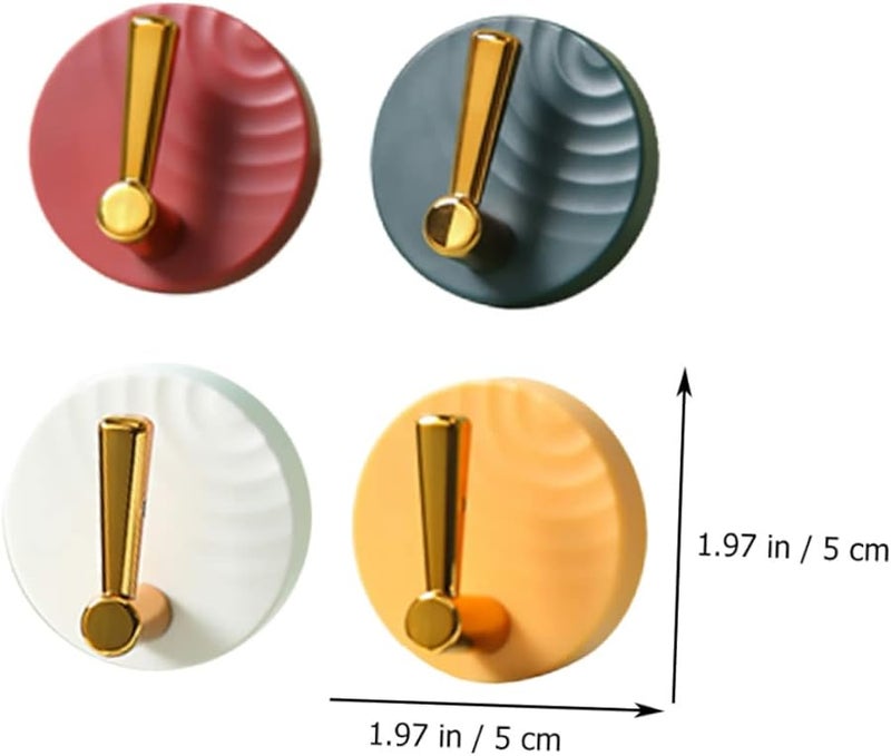 4Pcs Punch Hooks Wall Hangers for Keys Coats Scarves No Damage Household Organizer Random Colors - Image 3