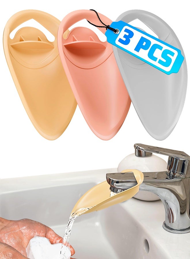 3 Pcs Long Extended Toddler Faucet Extender for Bathroom Sink & Bathtub, Baby Sink Faucet Attachment, Fun Hand Washing Gadget for Kids - Image 1