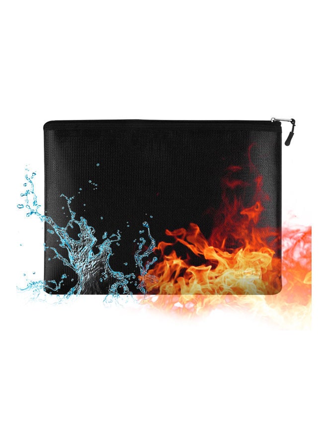 Loquat Fire and Water Resistant Expandable Document Bag Black - Image 1