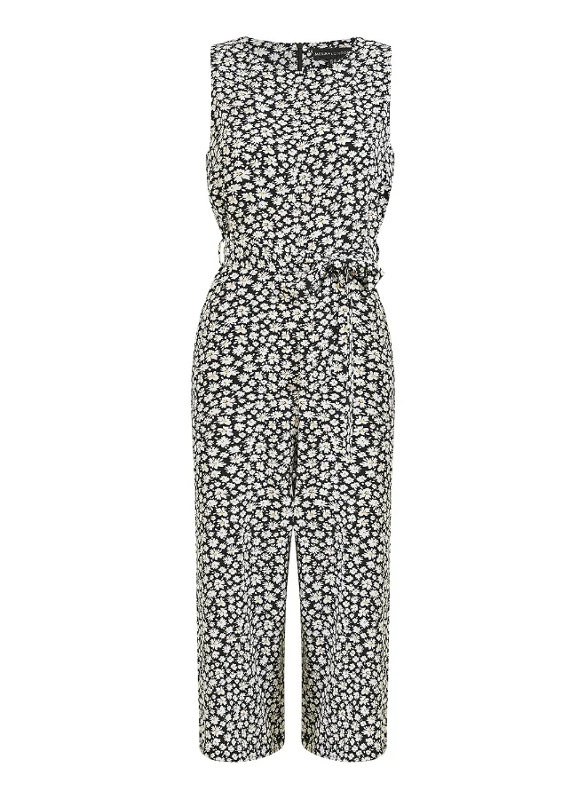 MELA LONDON Black Ditsy Daisy Culotte Jumpsuit