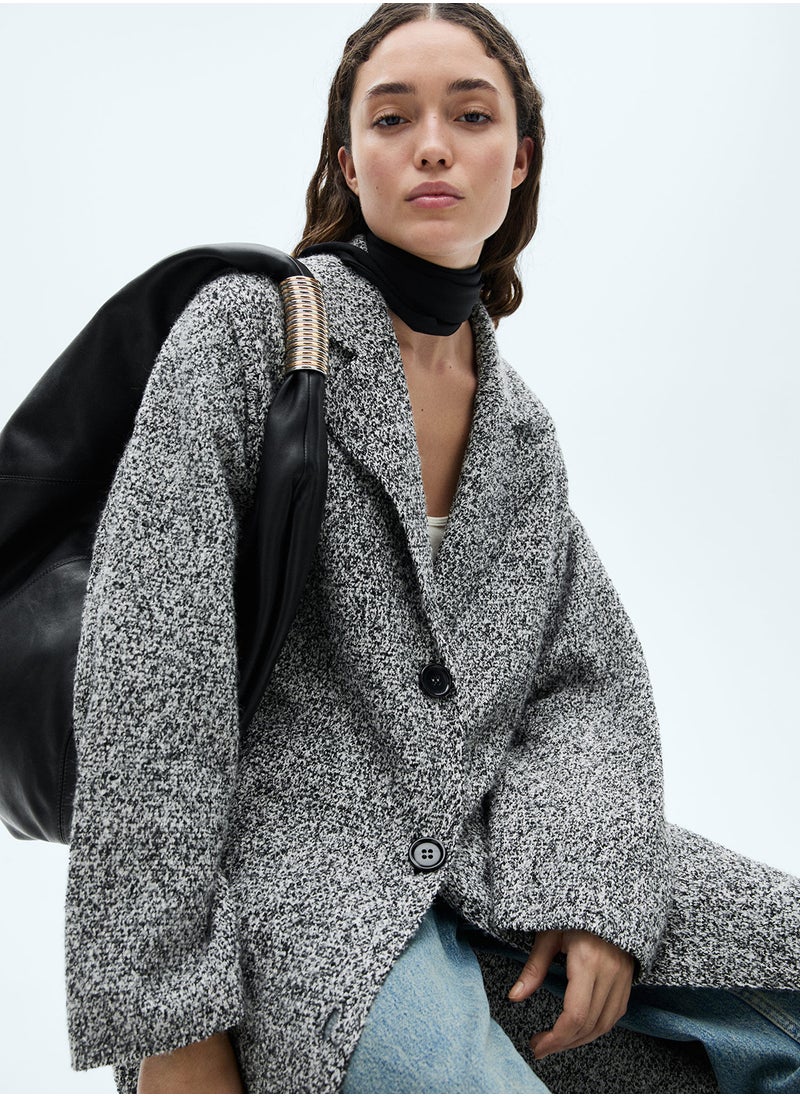 MANGO Coat Ganso Button Detailed Coat  - Image 3