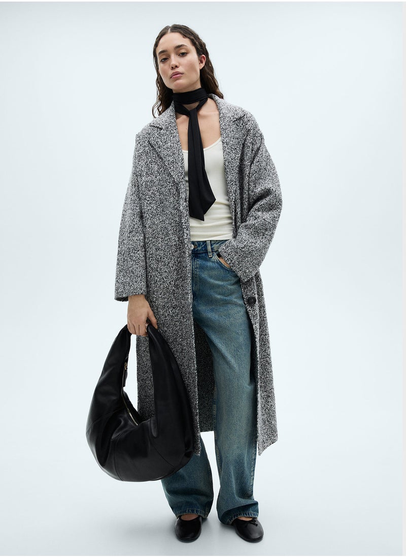MANGO Coat Ganso Button Detailed Coat  - Image 4