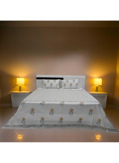 MARHABA CURTAIN 100% Cotton Jaipuri Handblock Print Double Bed Sheet with 2 Pillow Covers Premium Quality, Soft, Breathable (PARKHEL 05)  - Image 3