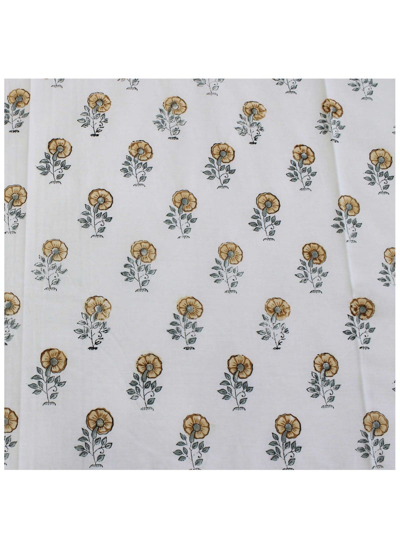 MARHABA CURTAIN 100% Cotton Jaipuri Handblock Print Double Bed Sheet with 2 Pillow Covers Premium Quality, Soft, Breathable (PARKHEL 05)  - Image 5
