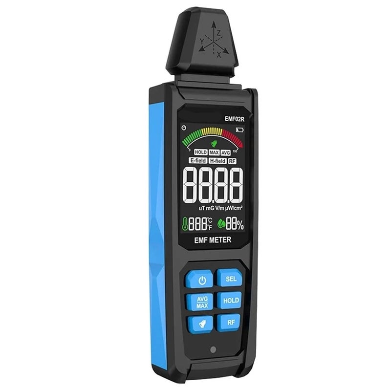 Geiger Counter, Emf02r Color Screen Emf Meter 30mhz~8ghz High Frequency Electromagnetic Radiation Detection Electric/Magnetic Field Tester Home, Office, Outdoor - Image 1