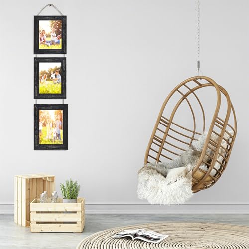 VMUZEDER 4x6 Wall Hanging Picture Frames Collage with 3 Opening Frames Black - Image 4